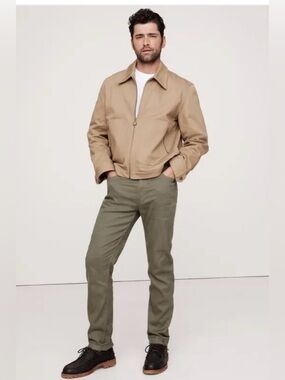 BANANA REPUBLIC SLIM LINEN-BLEND FIVE POCKET PANT. Pant - Olive Green